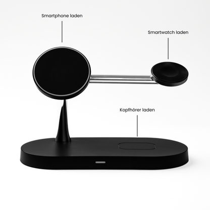 LuxCharge - 4-in-1 Kabellose Ladestation für Apple und Samsung (Android)