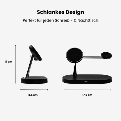 LuxCharge - 4-in-1 Kabellose Ladestation für Apple und Samsung (Android)
